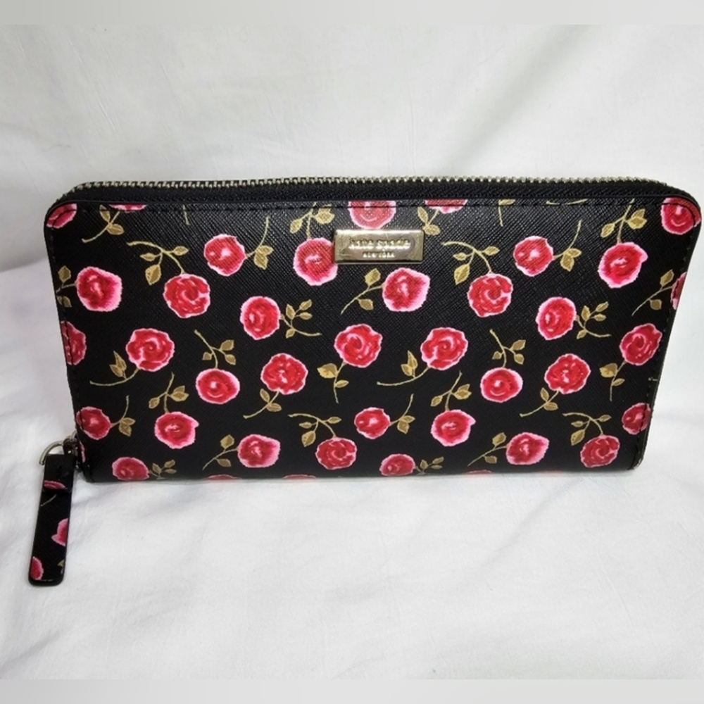 NWT Kate Spade New York Laurel Way Neda Zip Wallet Clutch Hazy Rose WLRU5058
